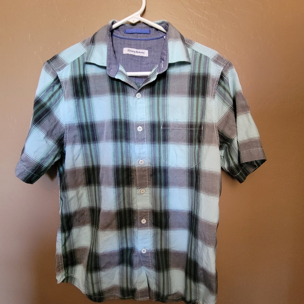 Tommy Bahama Petite Womens Camp Shirt